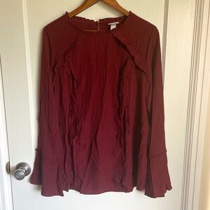 Ava & Viv Burgundy Longsleeve Blouse